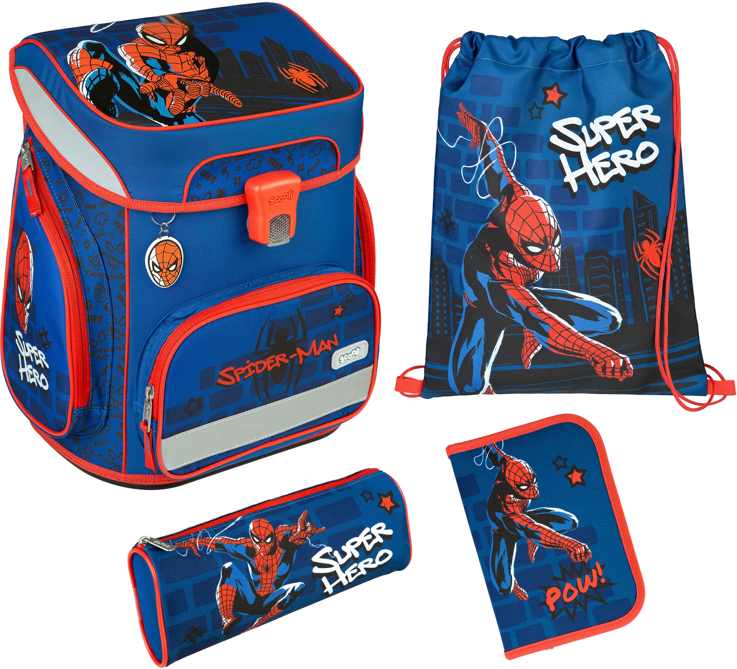 Scooli Schulranzen »EasyFit, Spider Man« Reflektoren