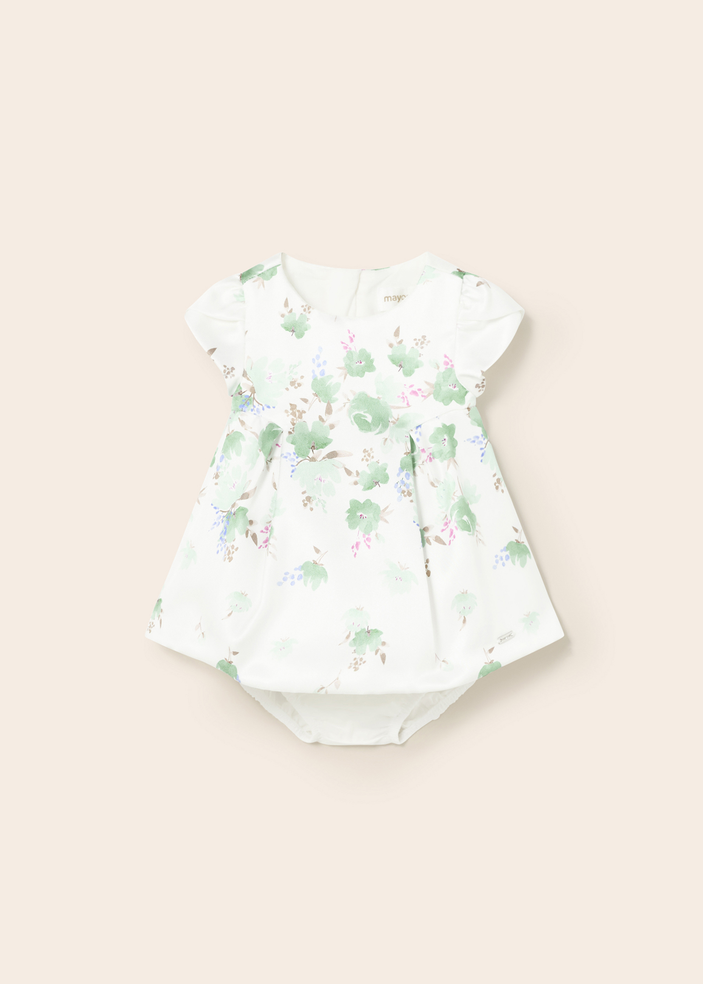 Vestido formal estampado com capa para fralda para recém-nascido