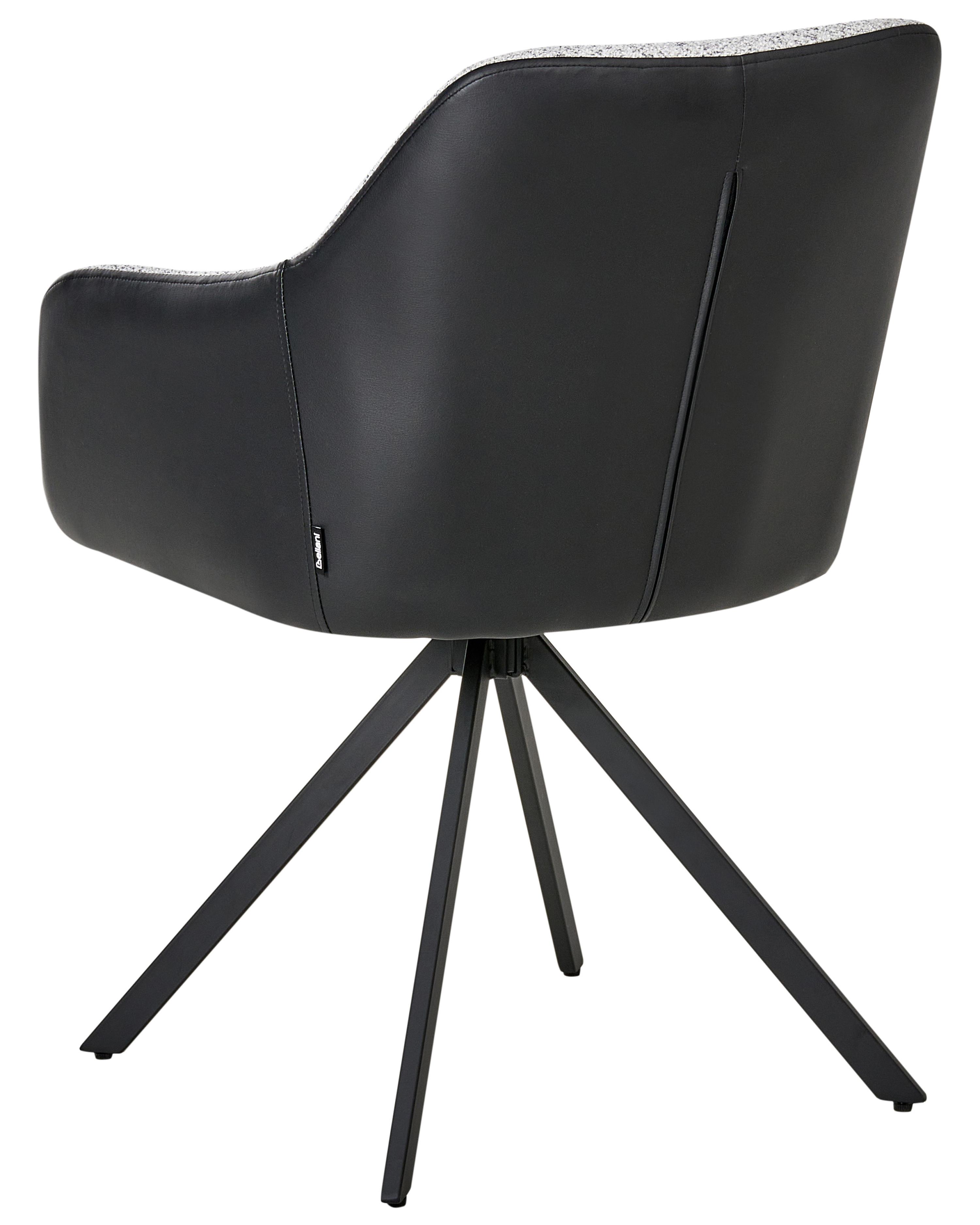 Set van 2 eetkamerstoelen LITHIA Stof Zwart/wit