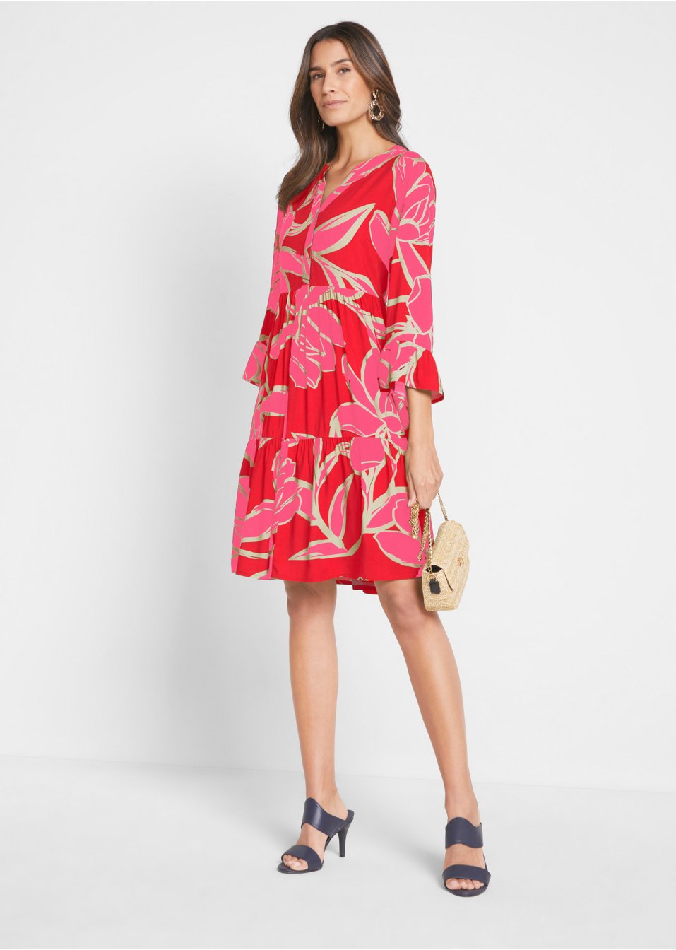 Robe étagée en viscose