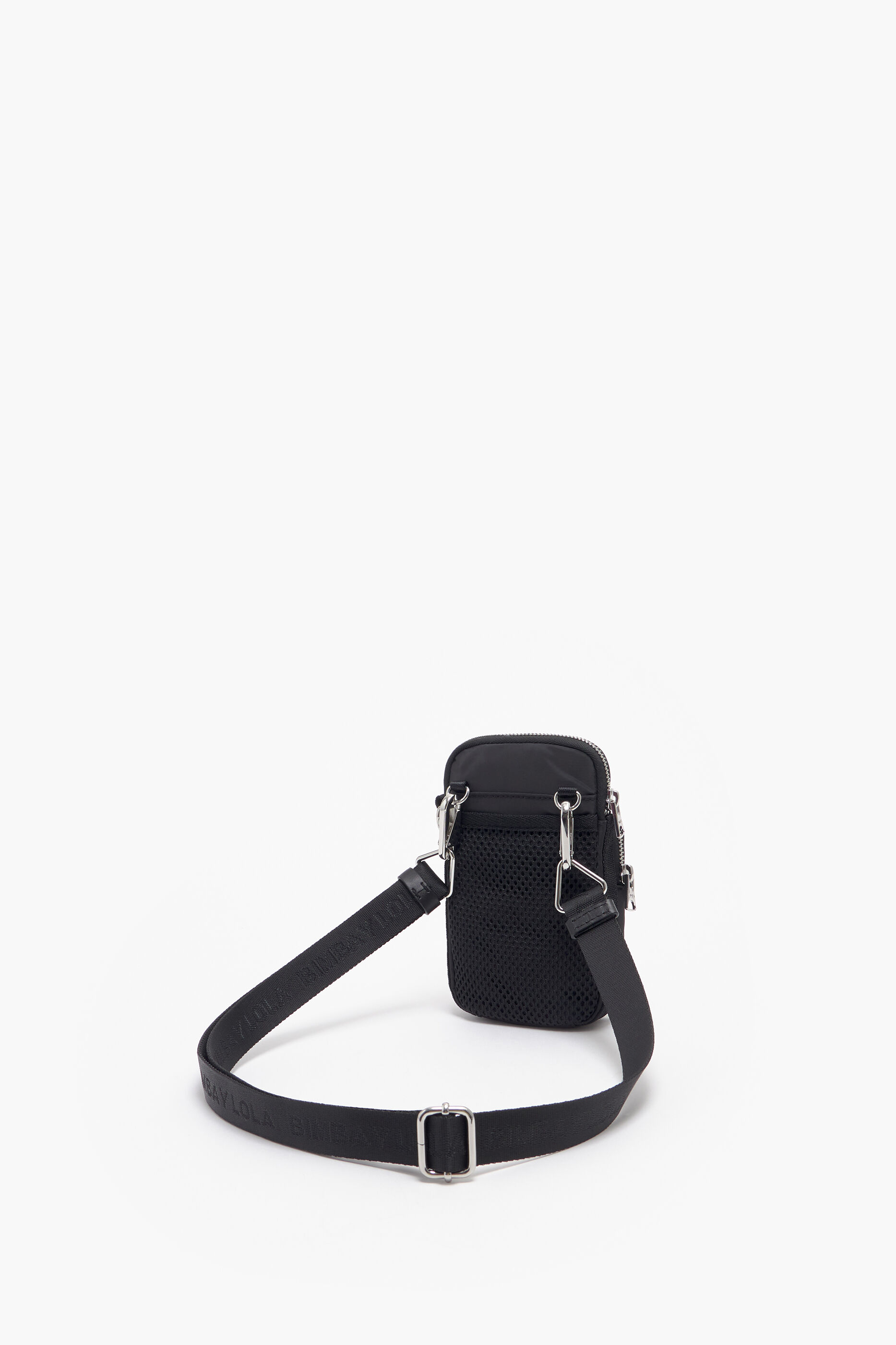 Bolsa retangular pequena de náilon preta