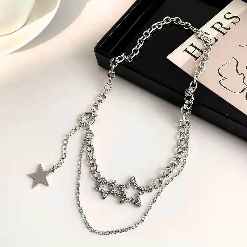 Deminsha - Chokerketting met strass-steentjes