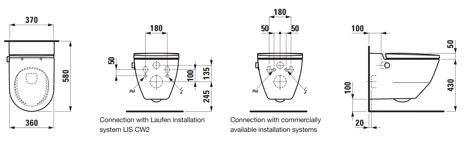 Geberit UP320 toiletset met Laufen Navia douche wc