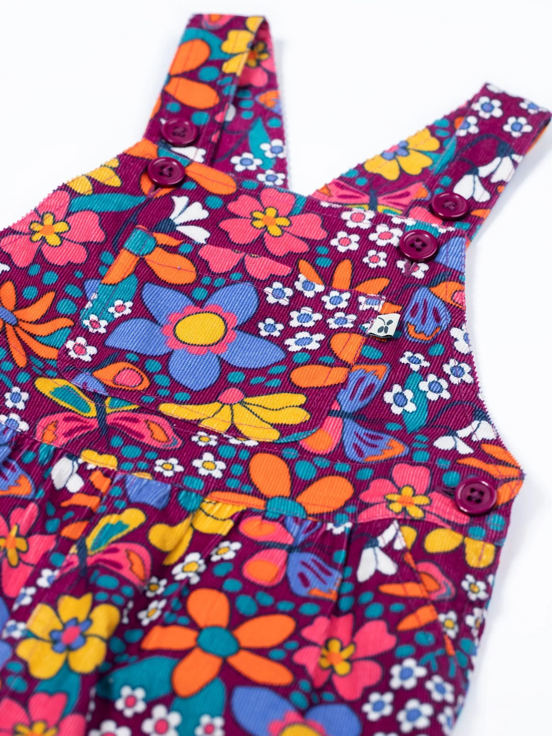 Frugi Purple Elspeth Printed Dungaree