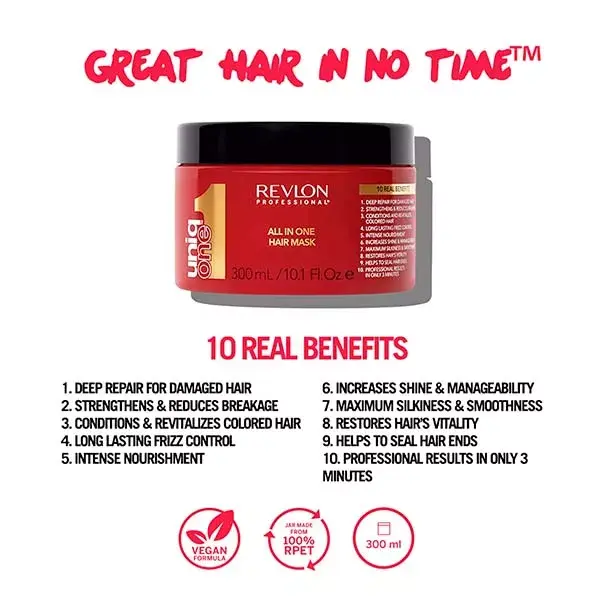 Máscara Hidratante Revlon Professional UniqONE™ Classic Red - 10 Benefícios - 300ml