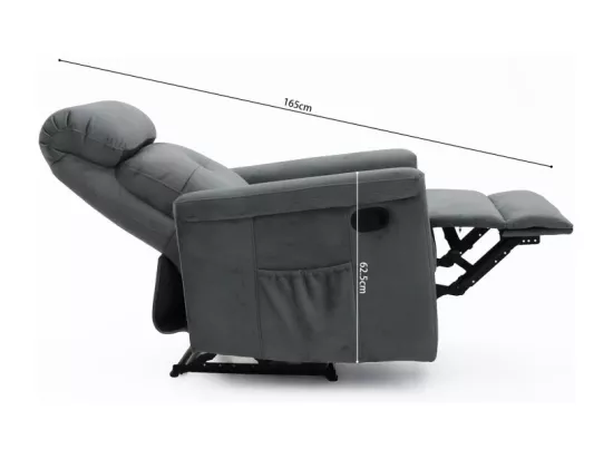 Fauteuil relaxation relevable manuellement VENISE coloris gris