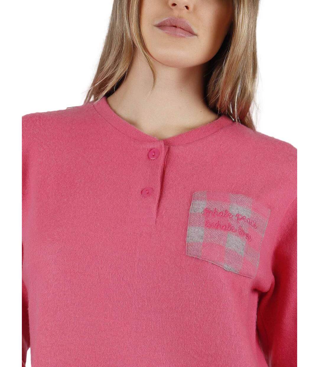 Pyjama tenue d'intérieur pantalon top manches longues Vichy Admas