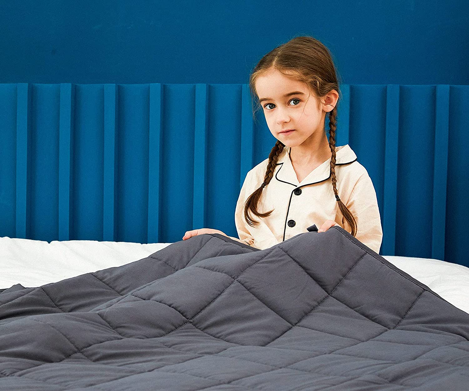 Heavy Blanket for Adult, Premium Cotton with Natural Glass Beads