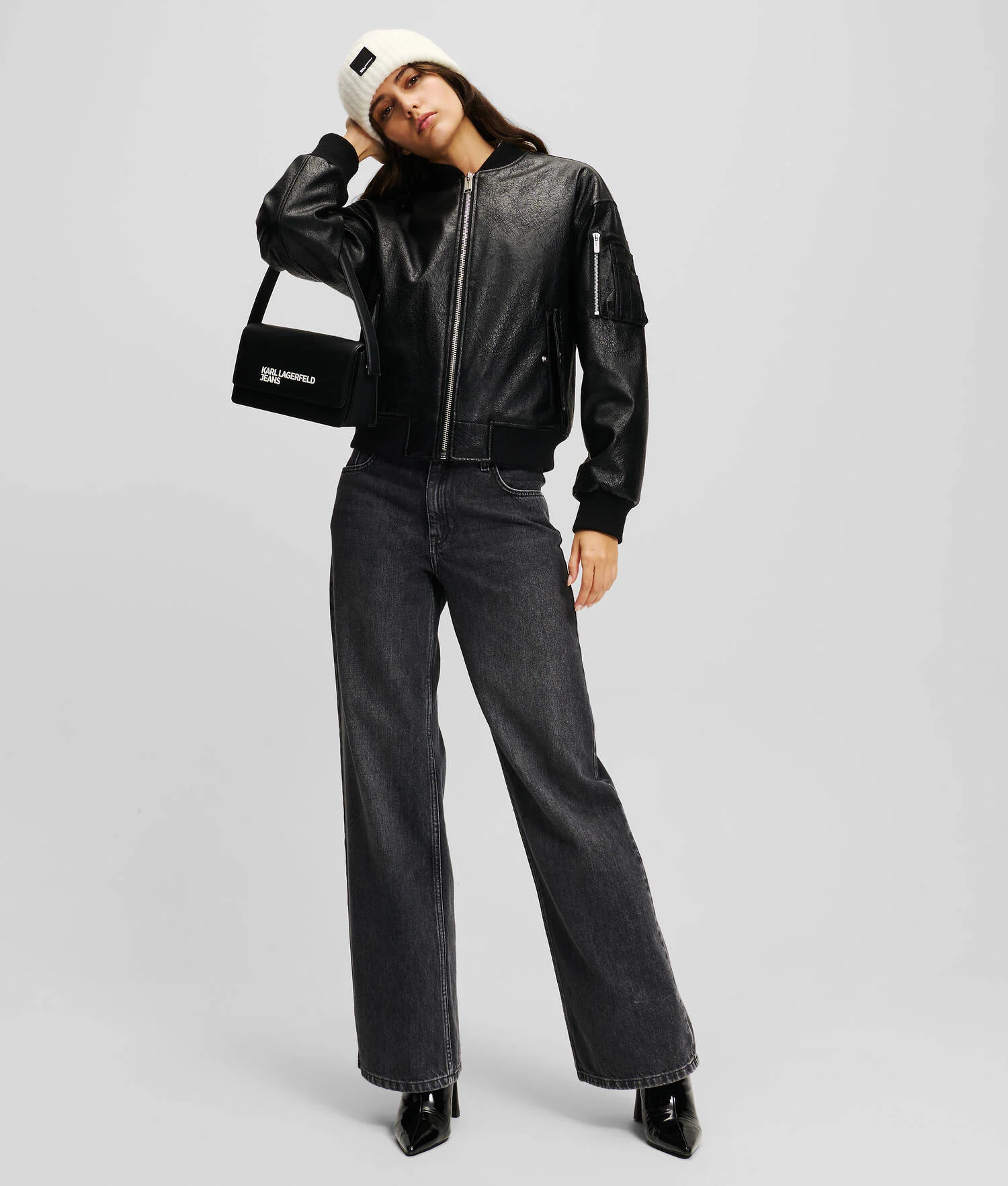 VESTE AVIATEUR EN SIMILI-CUIR KLJ