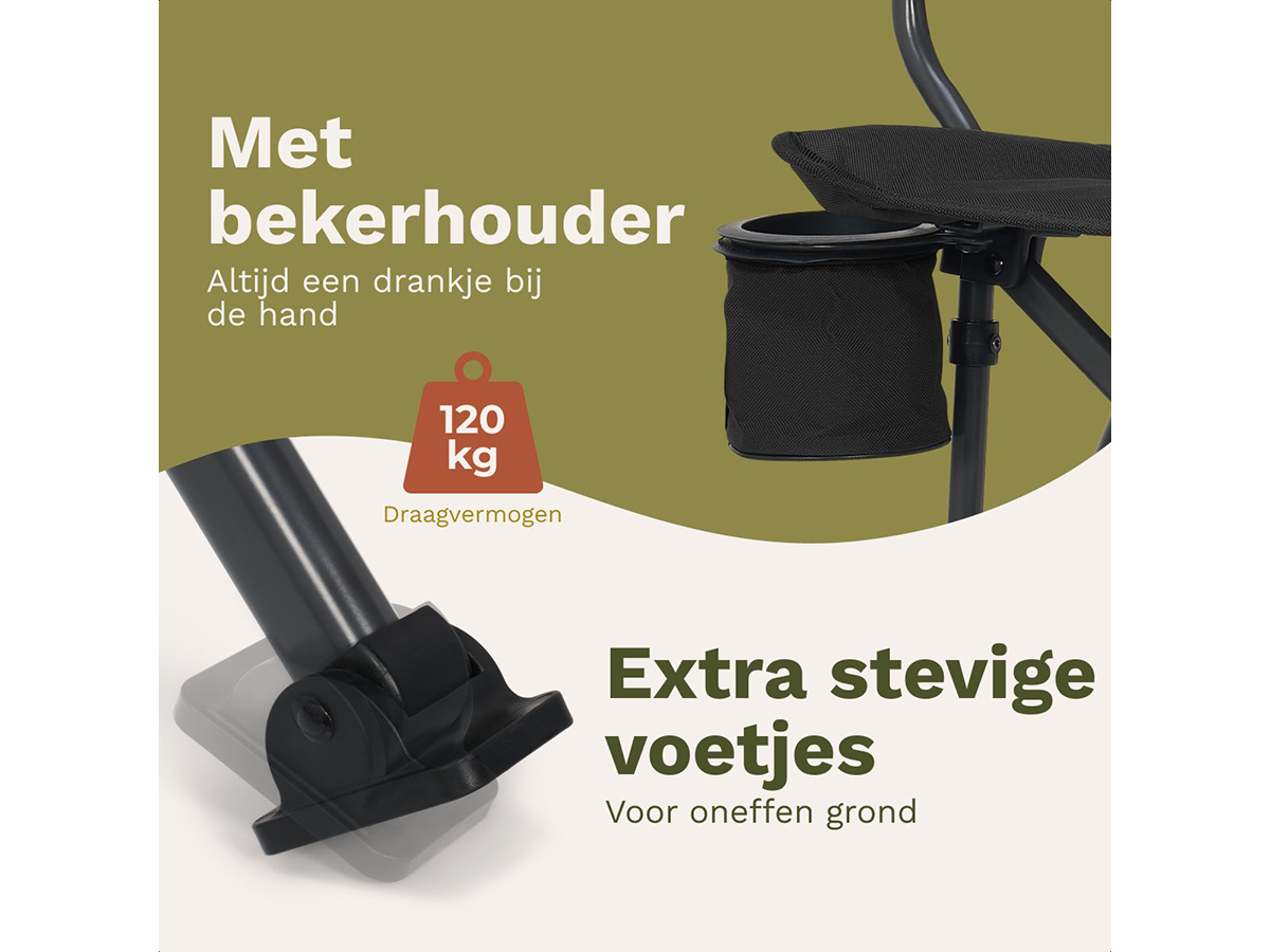 TRVLMORE Luxe Plus Black vouwstoel - Set van 2