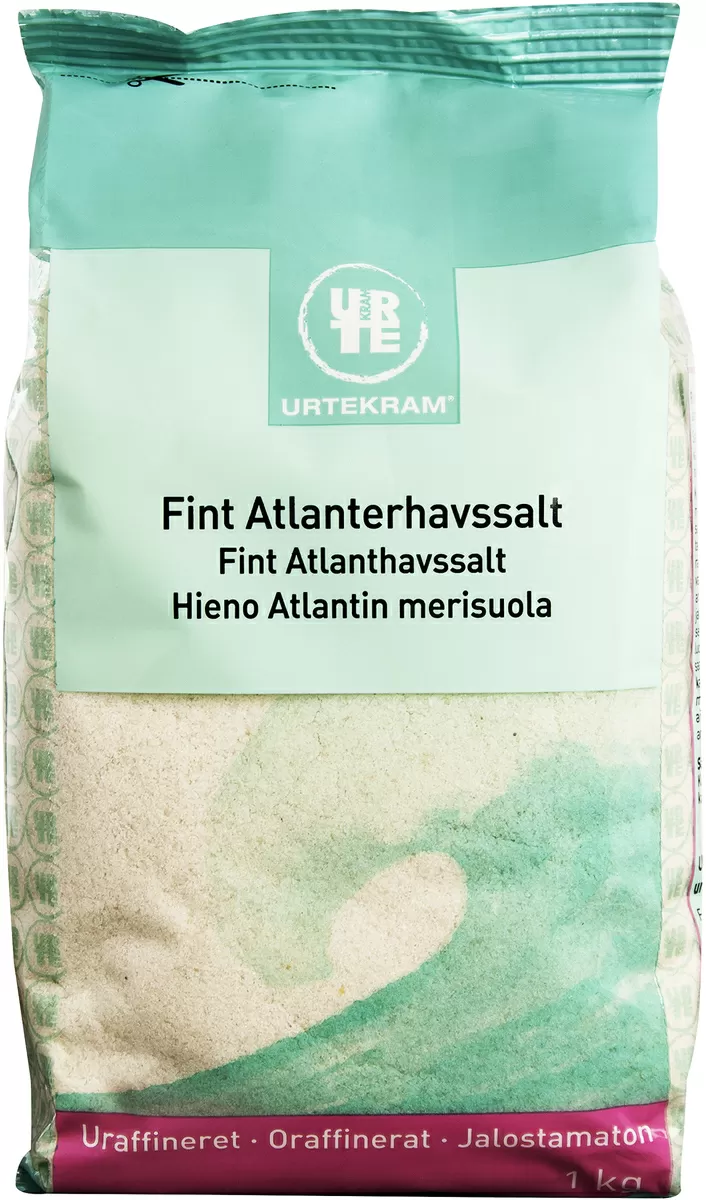 Urtekram fint atlanterhavssalt ( uraffineret ) - 1 kg.