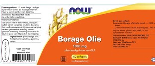 NOW Borage Olie 1000mg Capsules 60ST