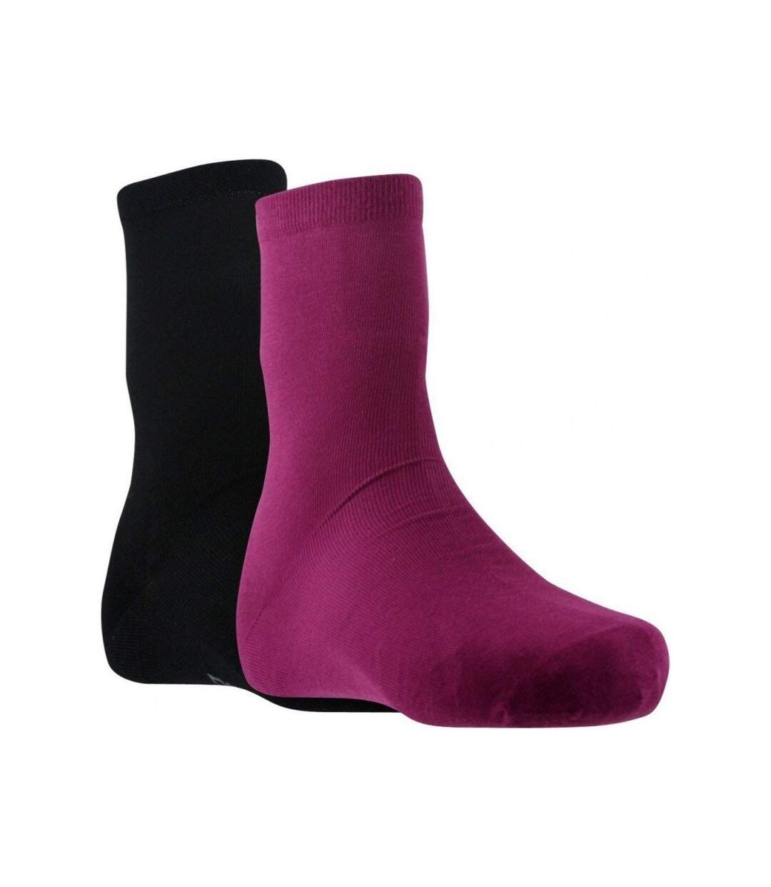 DIM Lot de 2 paires de Chaussettes Femme Coton PURCOTON Rose Noir