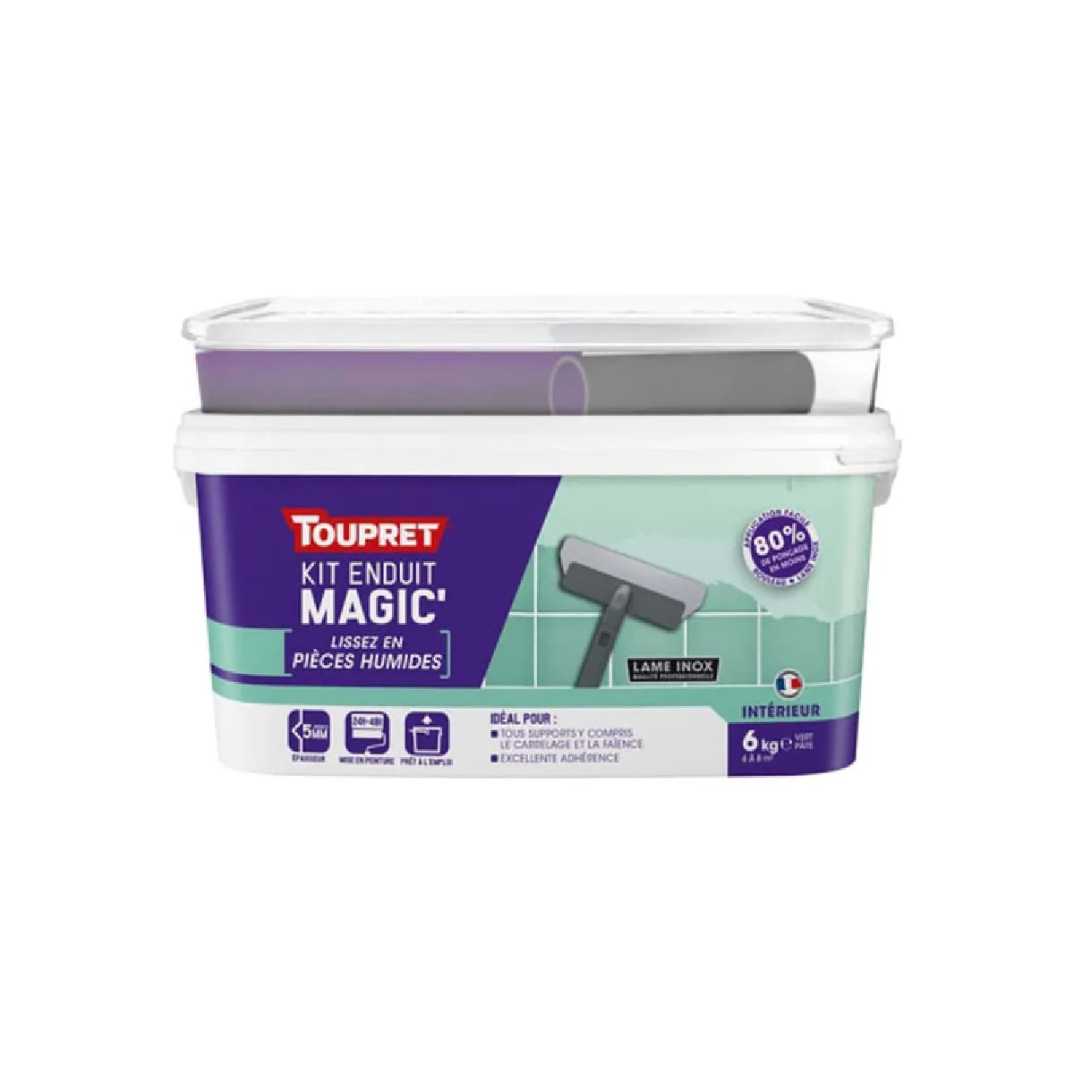 Toupret Kit Enduit pièces humides - 6 Kg