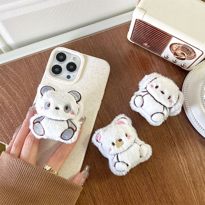 Karnemelk - Chenille Animal Telefoonstandaard