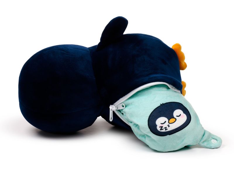 Sombo Reisekissen Plüsch 2 in 1 Pinguin Plüsch Memory Foam Reisekissen