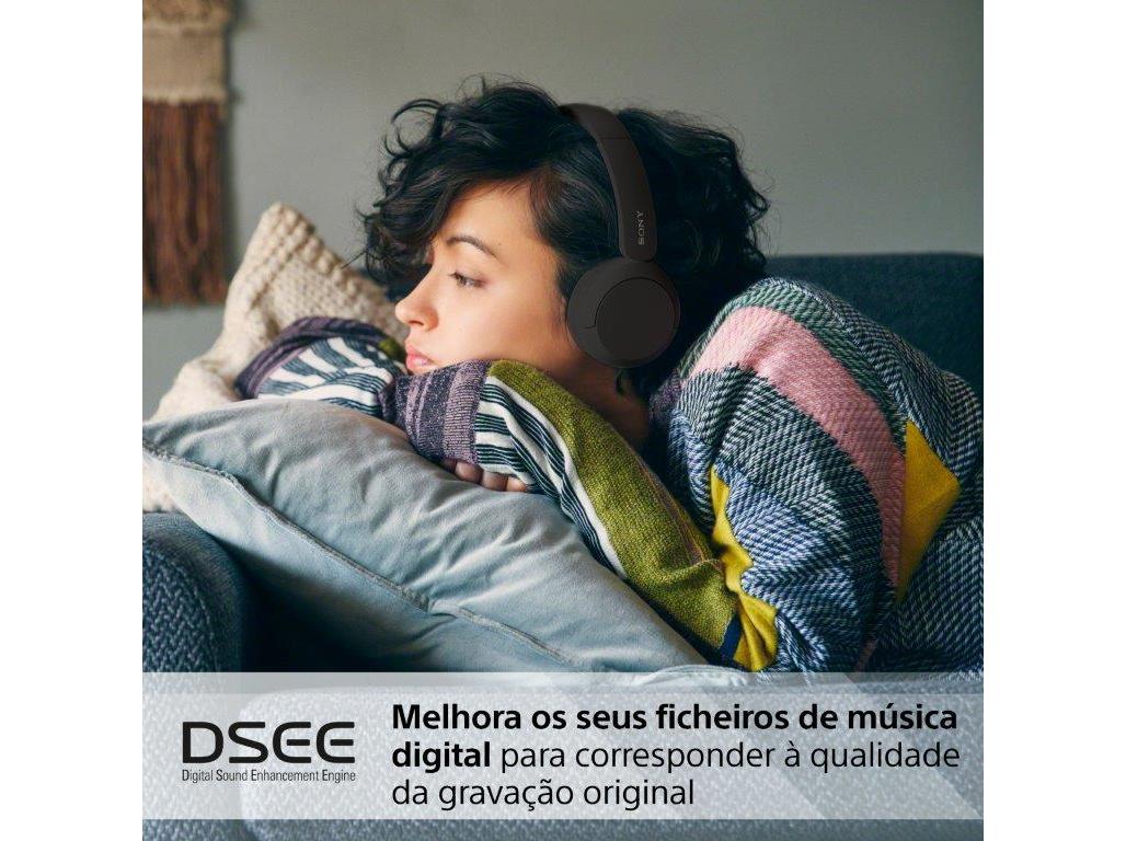 AUSCULTADORES SEM FIO SONY WHCH520B PRETO