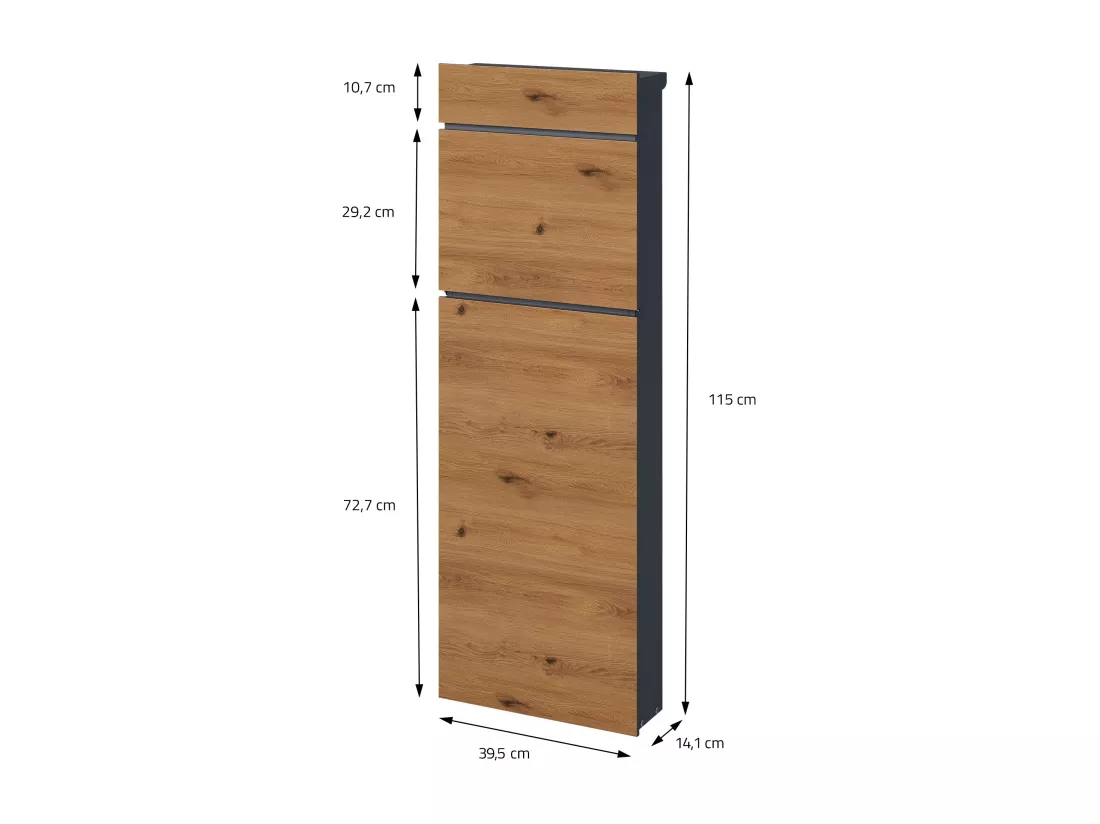 Boîte aux lettres sur pied acier brun aspect bois 39,5x14,1x115 cm boîte postale