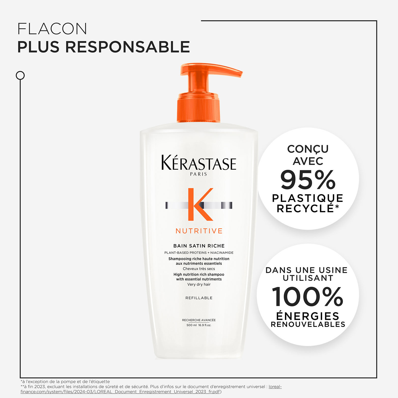 Bain satin riche Nutritive 500 ml rechargeable