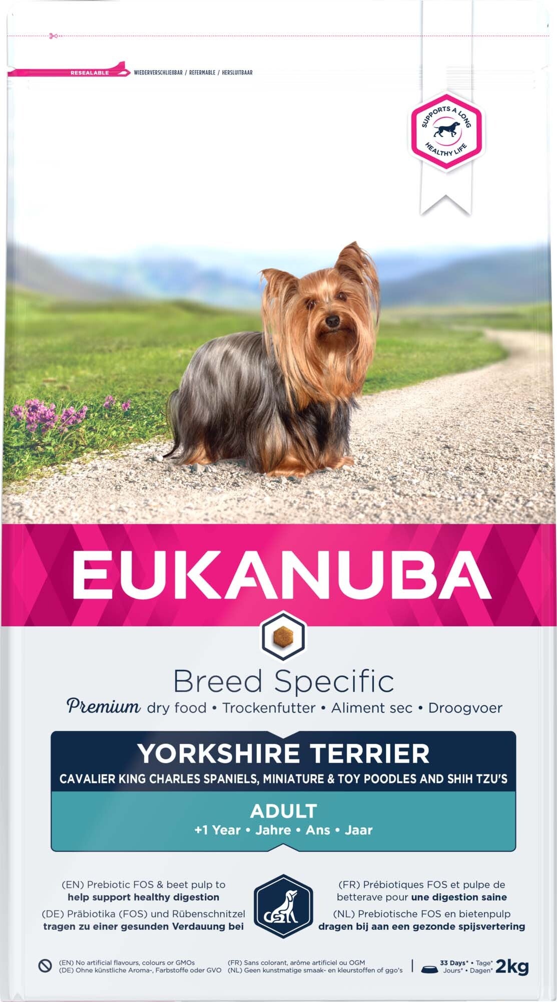 Eukanuba hondenbrokken Yorkshire Terriër adult kip 2 kg
