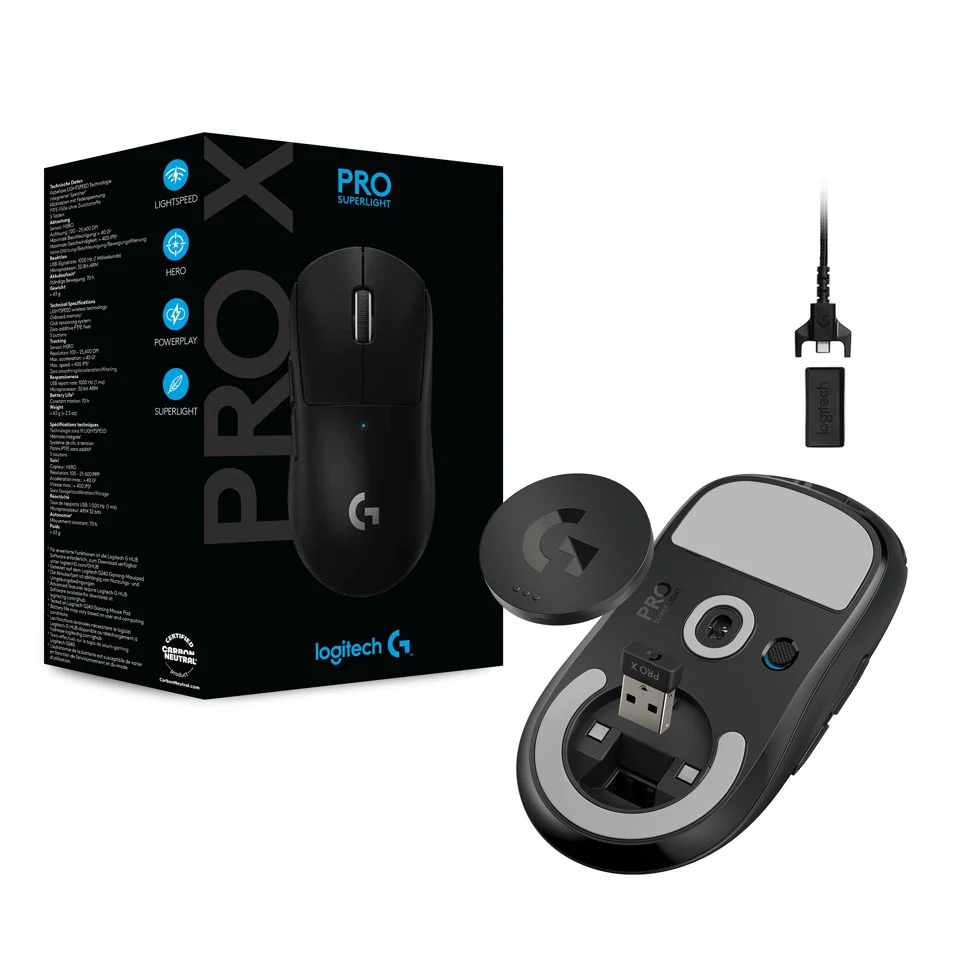 Logitech - PRO X SUPERLIGHT Trådløs Gaming Mus - Sort