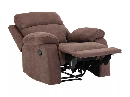 Canapés 3 places 2 places et un fauteuil relax en tissu TOLZANO - Marron