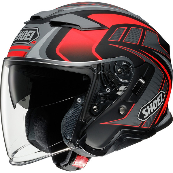 Shoei - Casque J-Cruise II Aglero TC-1 / Gris Mat / Rouge Mat / Noir Mat