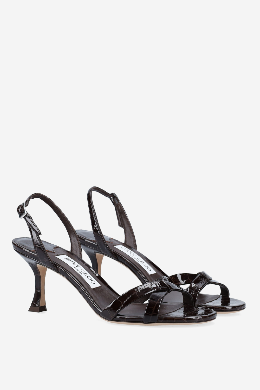 Elsy 70 croco embossed leather sandals