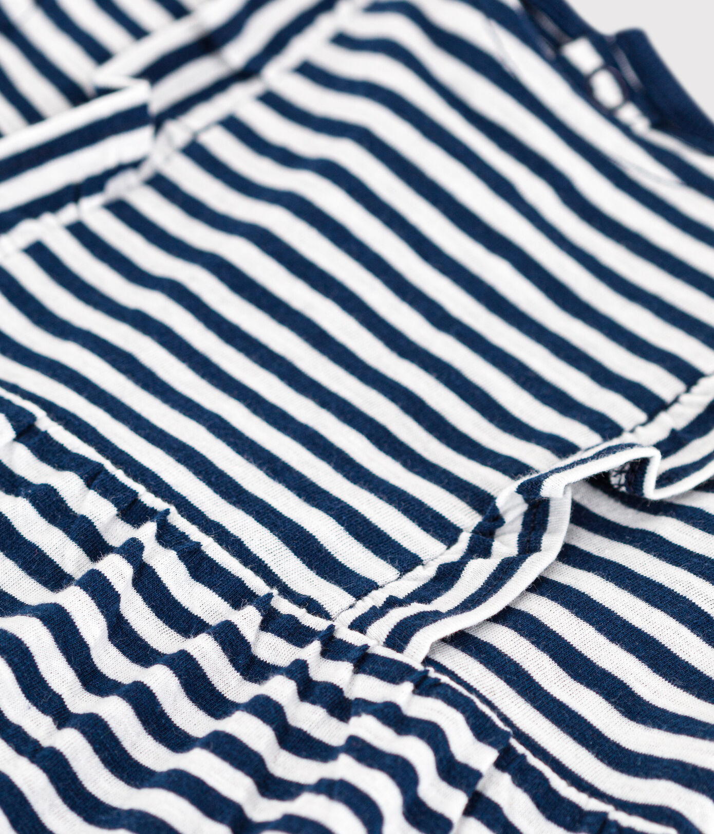 Robe manches courtes bébé en jersey flammé rayé