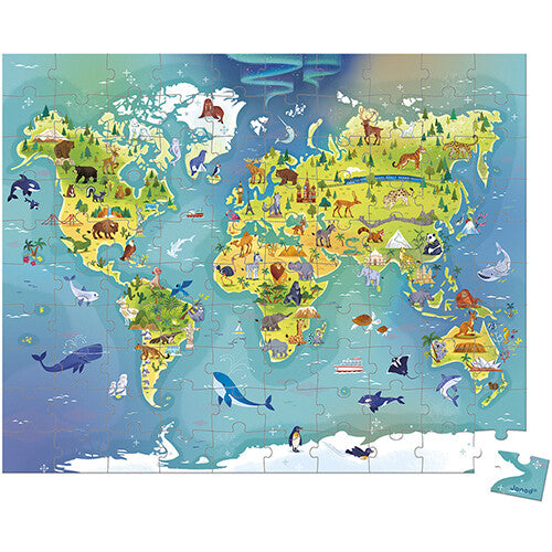 Janod puzzel de wereld - 100st