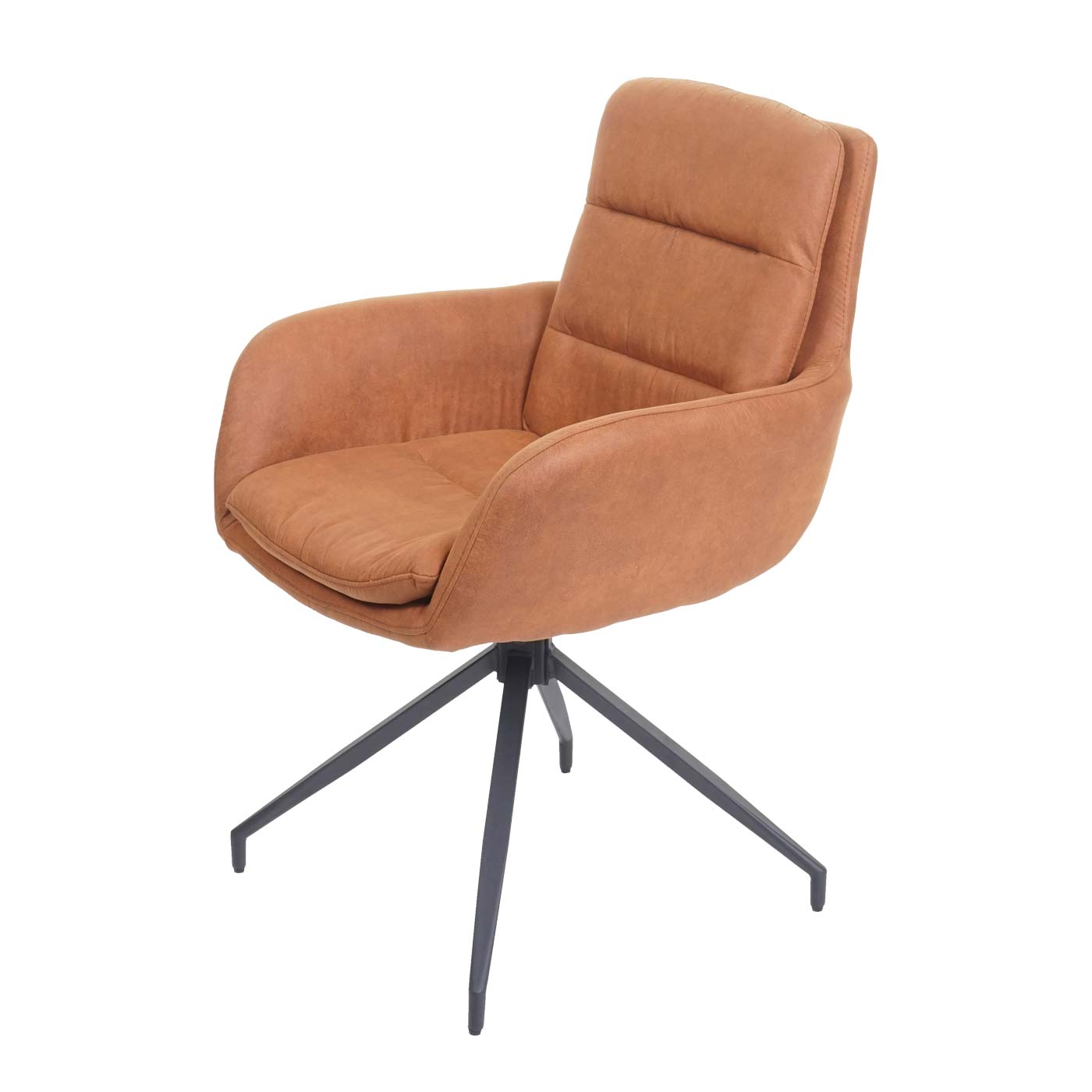 Esszimmerstuhl MCW-K32, Küchenstuhl Lehnstuhl Stuhl, drehbar Auto-Position, Stoff MVG ~ Wildleder-Optik braun