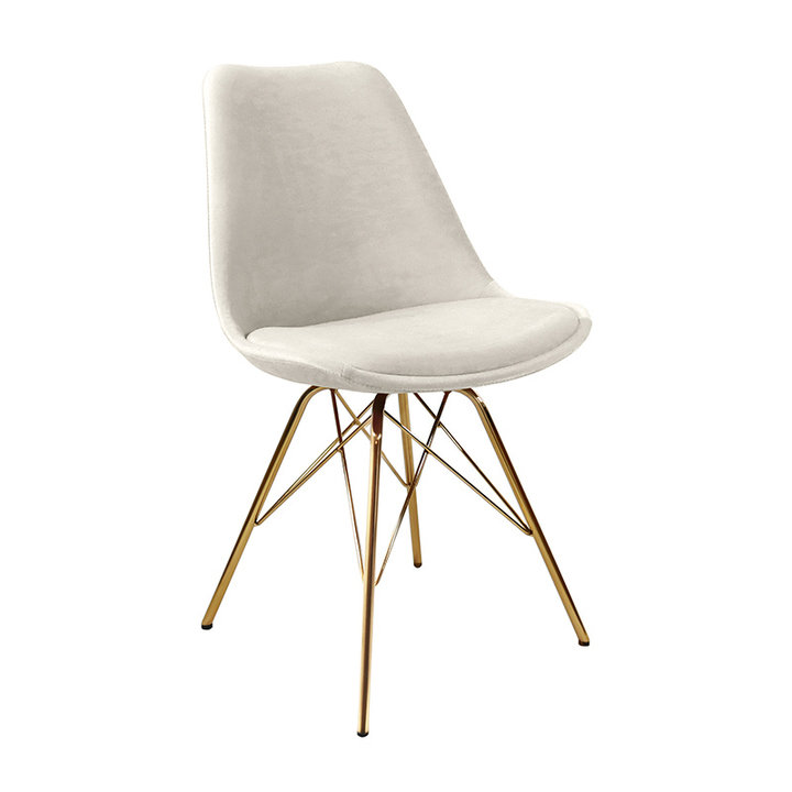 Kick collection - Stoel Velvet Ivoor - Goud frame