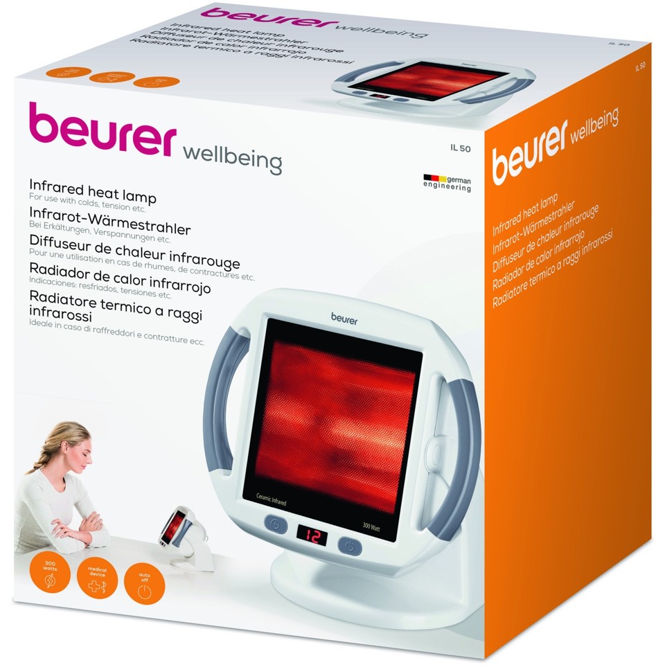 Beurer - IL50 300W Infrarød Varmelampe med timer (IL050) - 3 Års Garanti