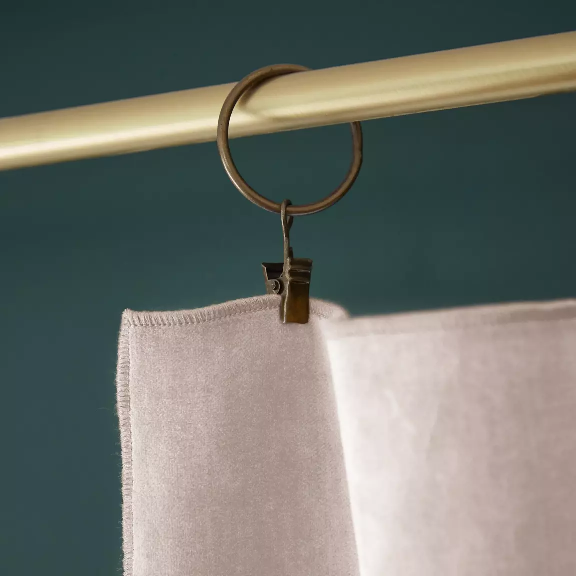 Rideau velours de coton ajustable (140 x max 270 cm) César Beige pampa