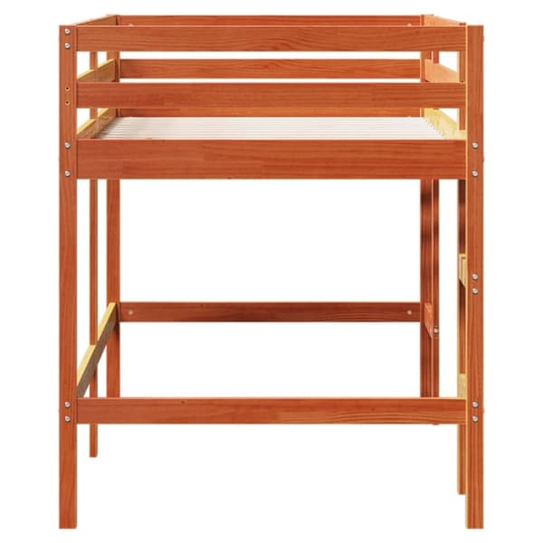 vidaXL Køyeseng for barn med stige voksbrun 80x200 cm heltre furu