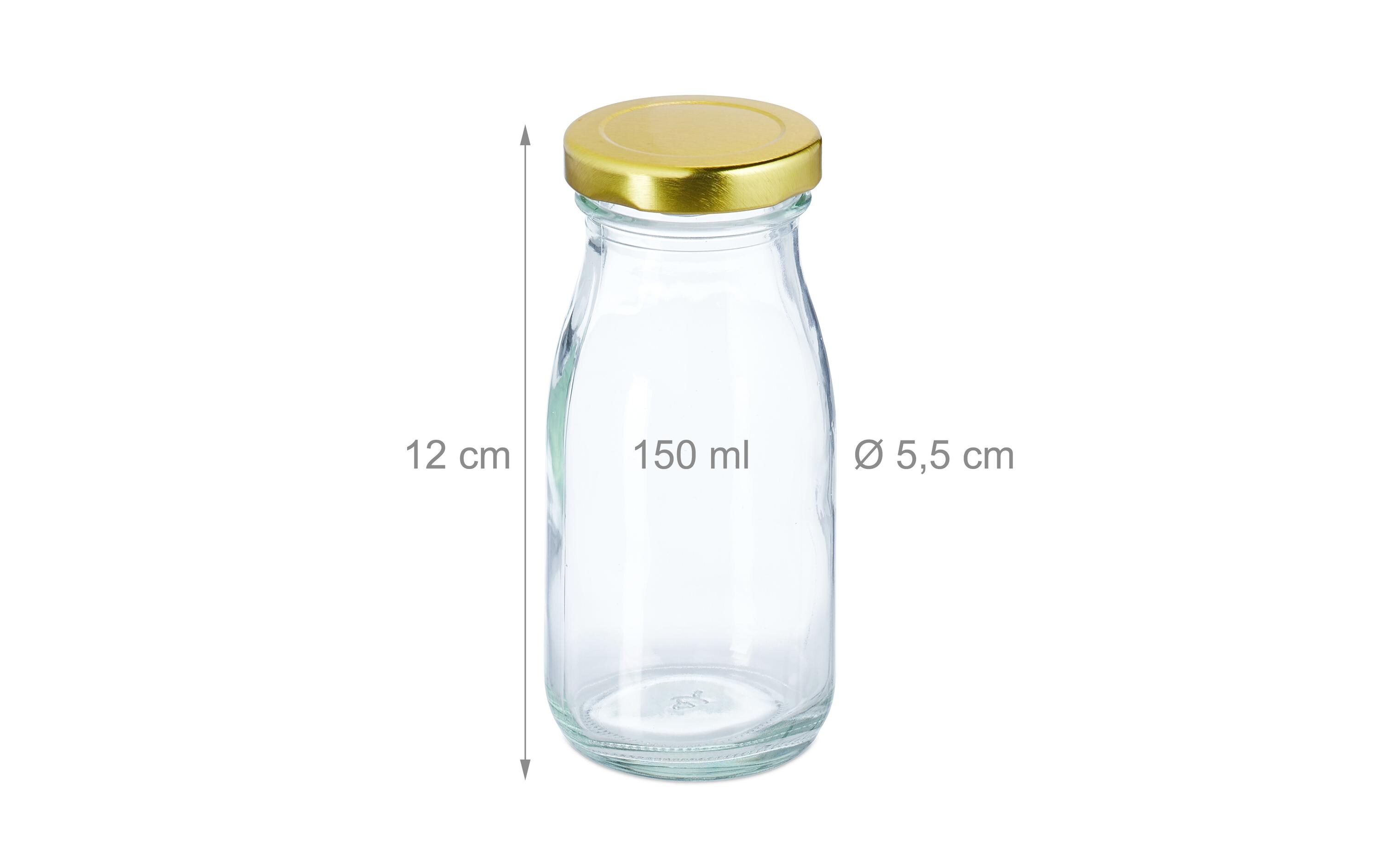 Einmachflasche 150 ml, 24 StückTransparente Smoothieflaschen mit luftdichtem Schraubdeckel