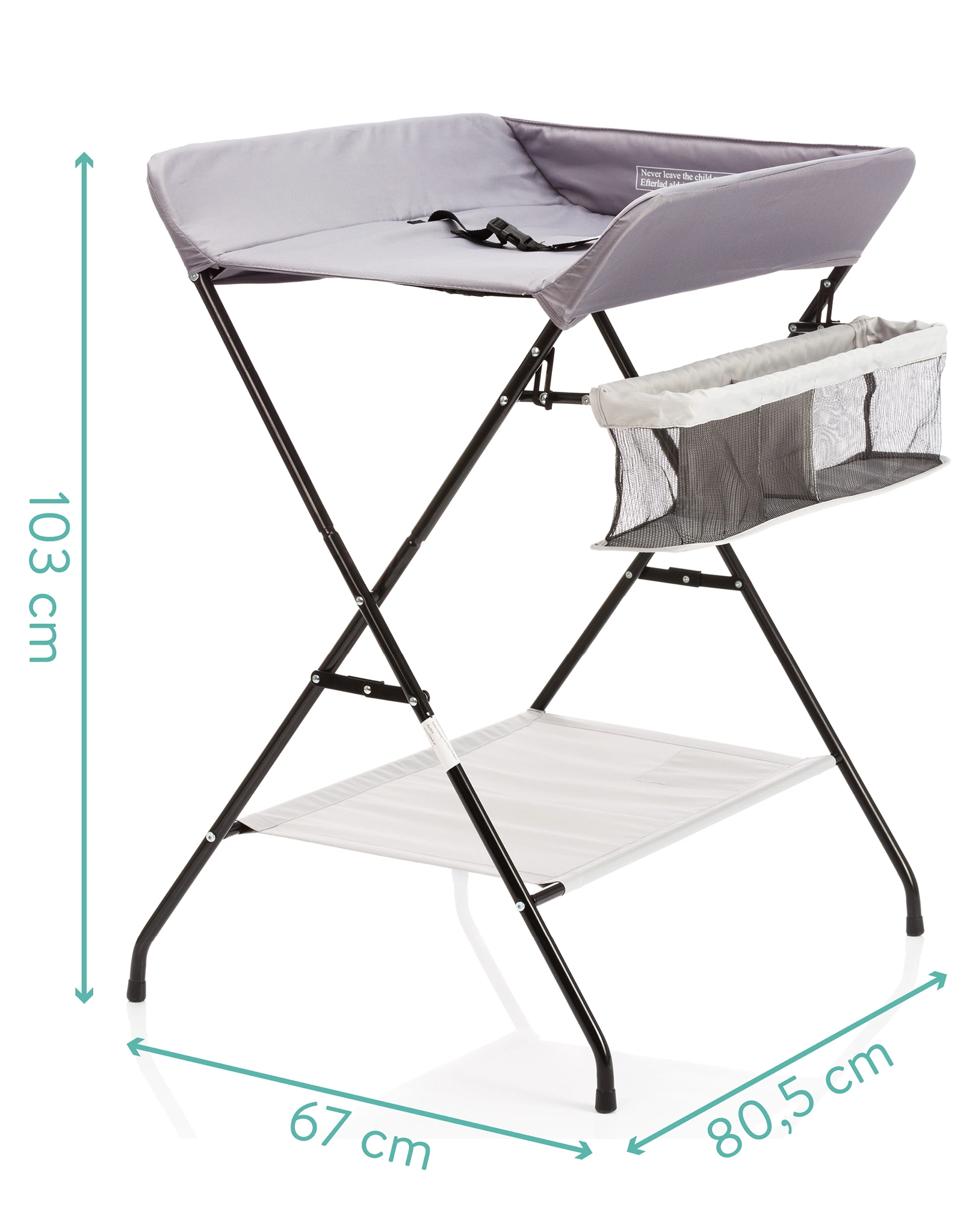 Wickeltisch LEICHT (67x102x80) klappbar in grau
