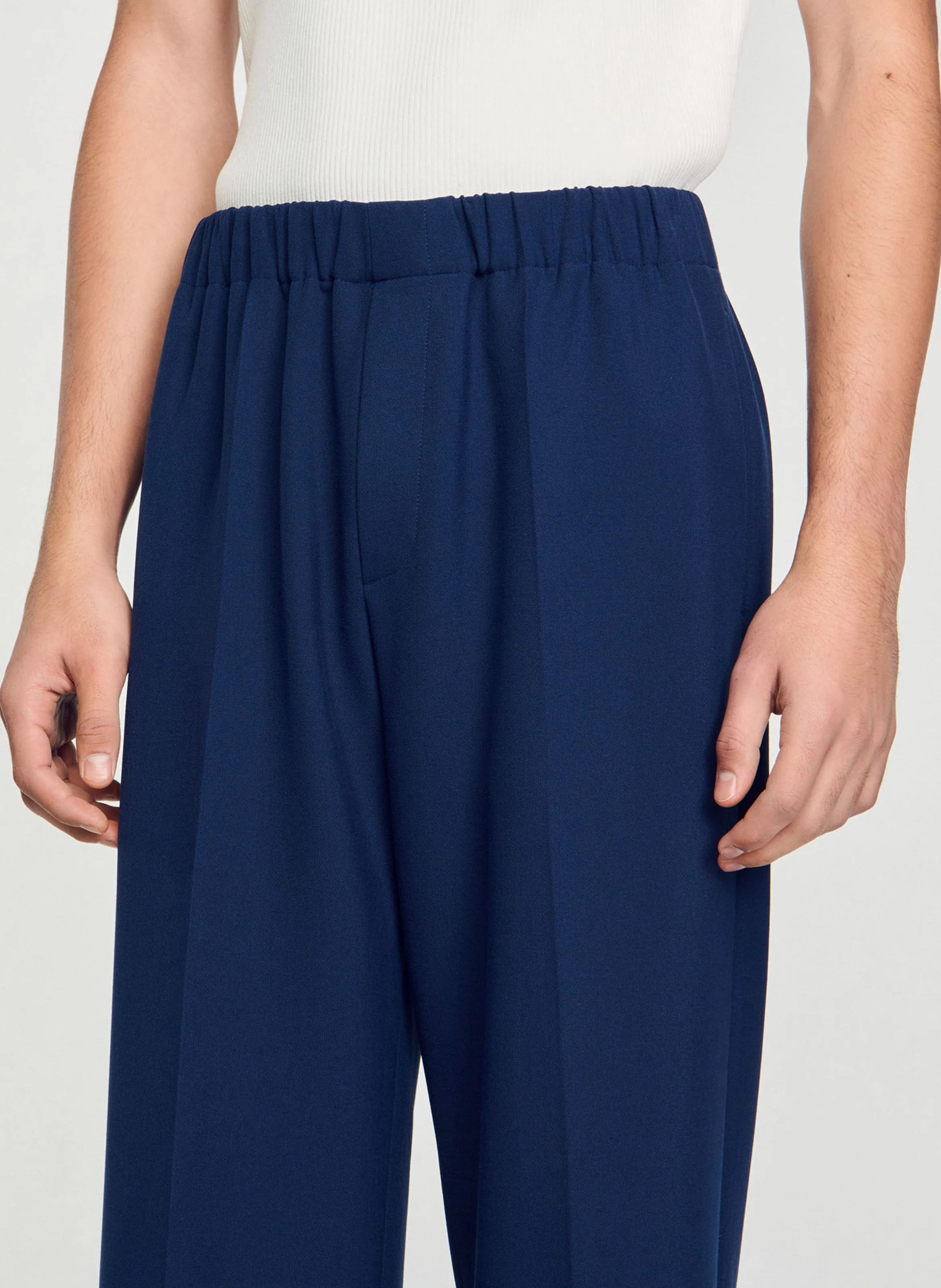 Pantalon large en jersey | Bleu