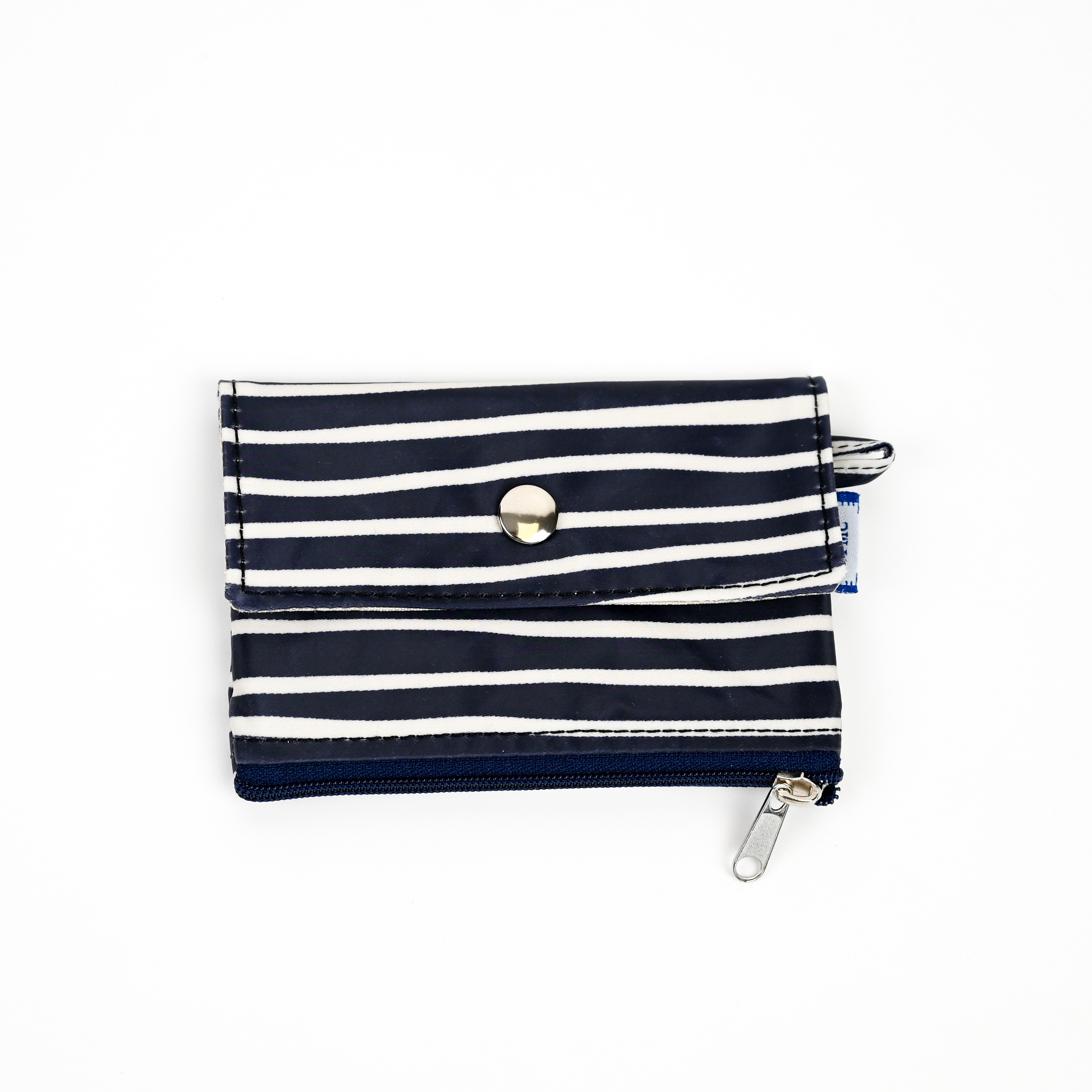 Mini Pochette Porte-Monnaie Rayé Ivoire Marine