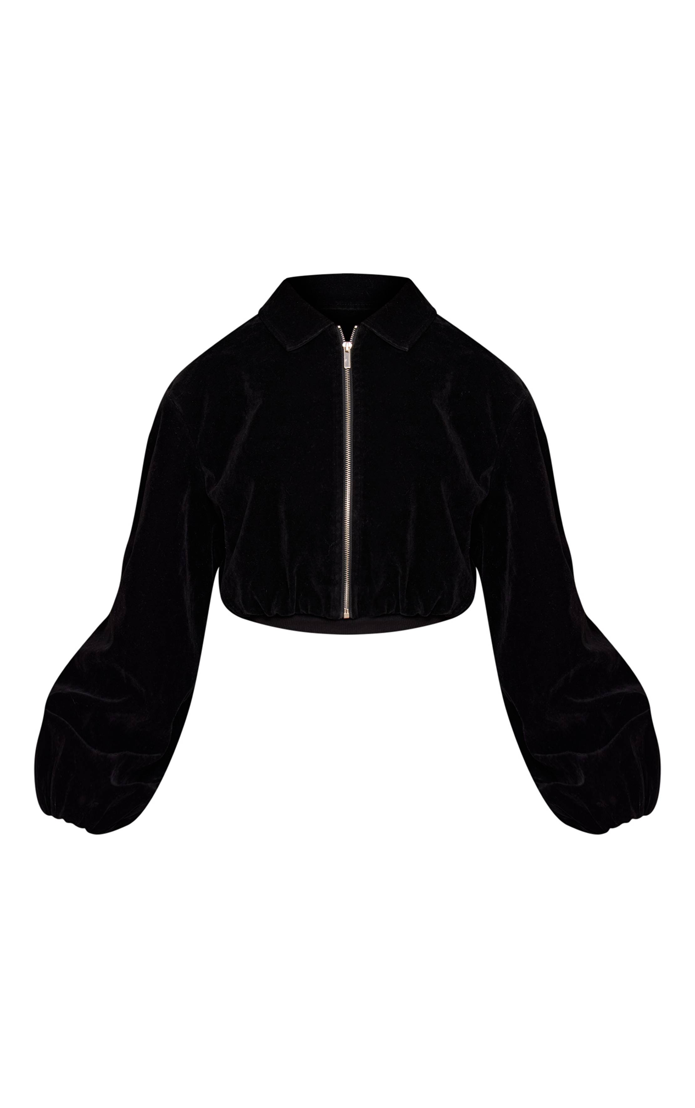 Noir Veste En Synthétique À Manches Ballon Petite