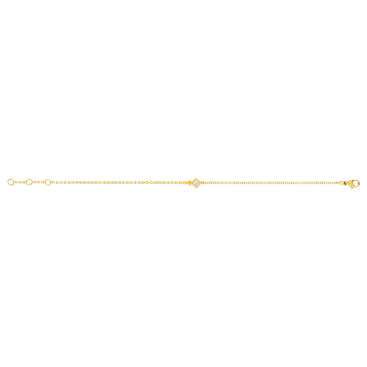 Bracelet plaqué or zirconia 19 cm