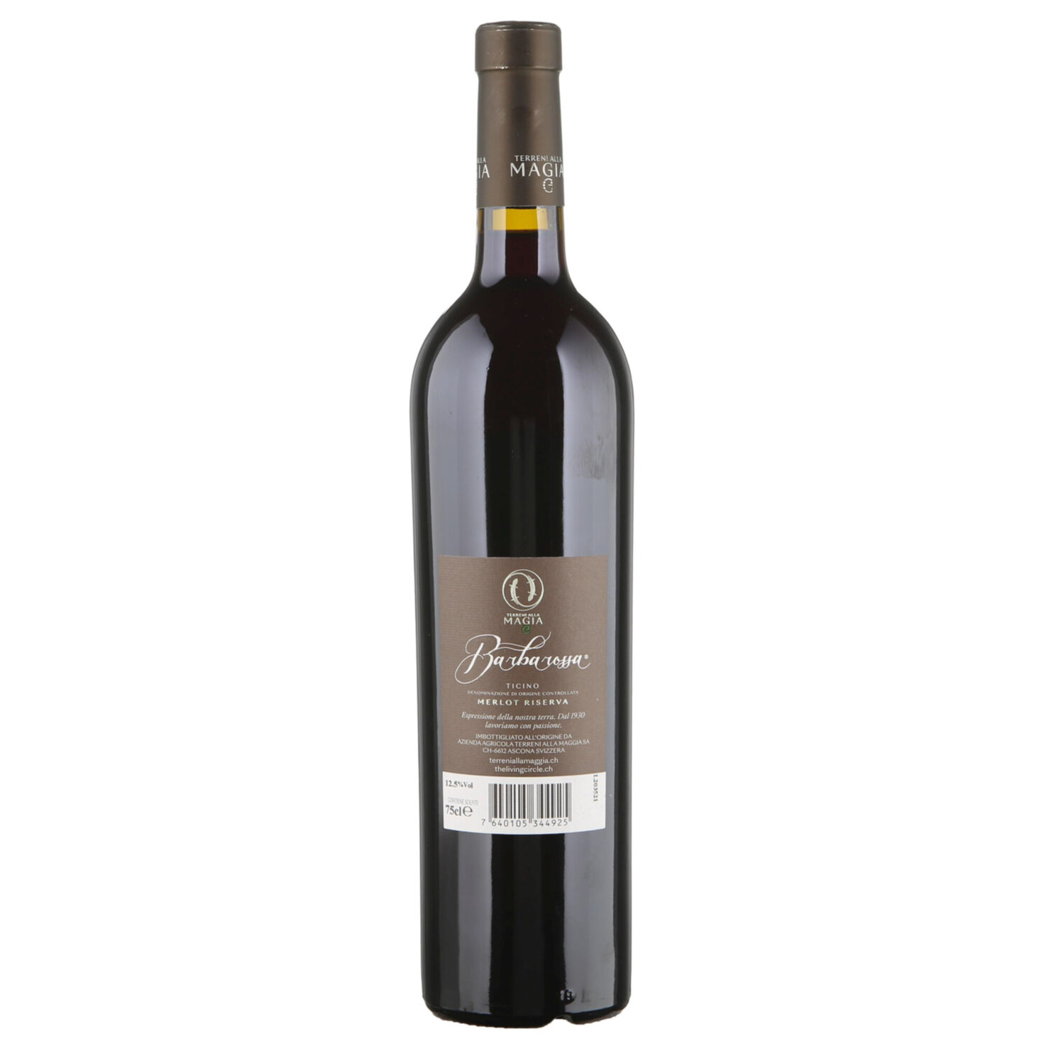 Ticino DOC Merlot Barbarossa Riserva Terreni alla Maggia -75cl