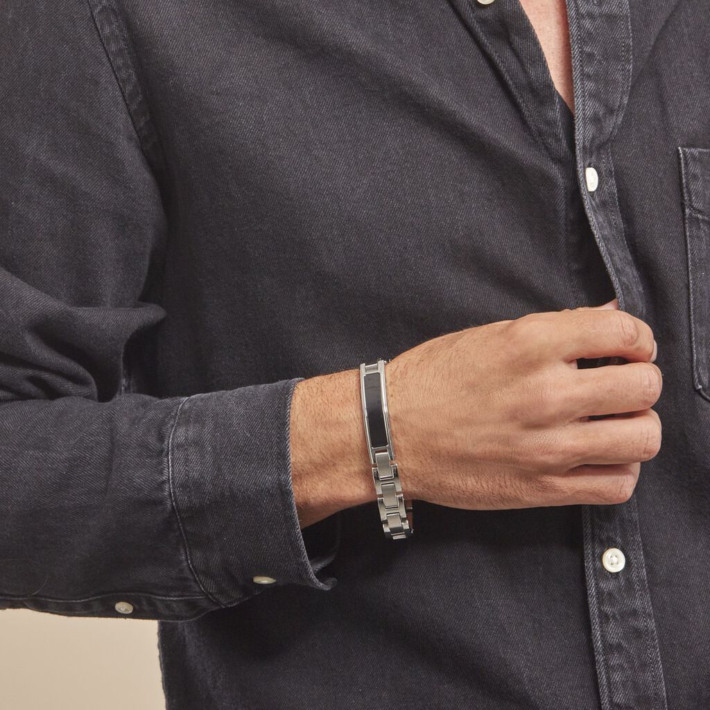 Bracelet Identité Acier Blanc Arvernus