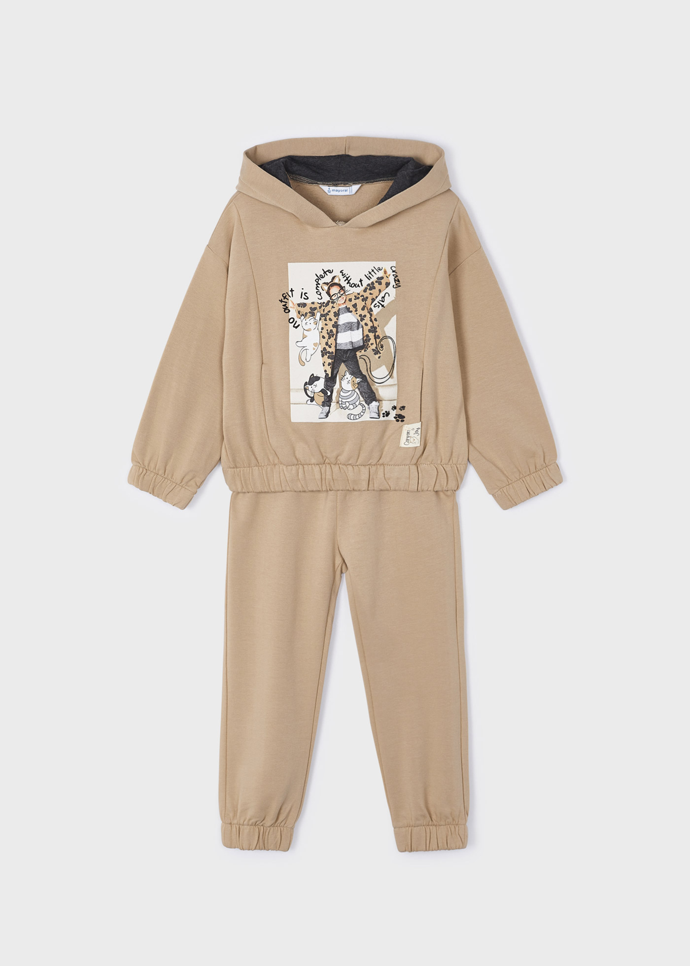 Conjunto de moletom de algodão de duas peças para meninas
