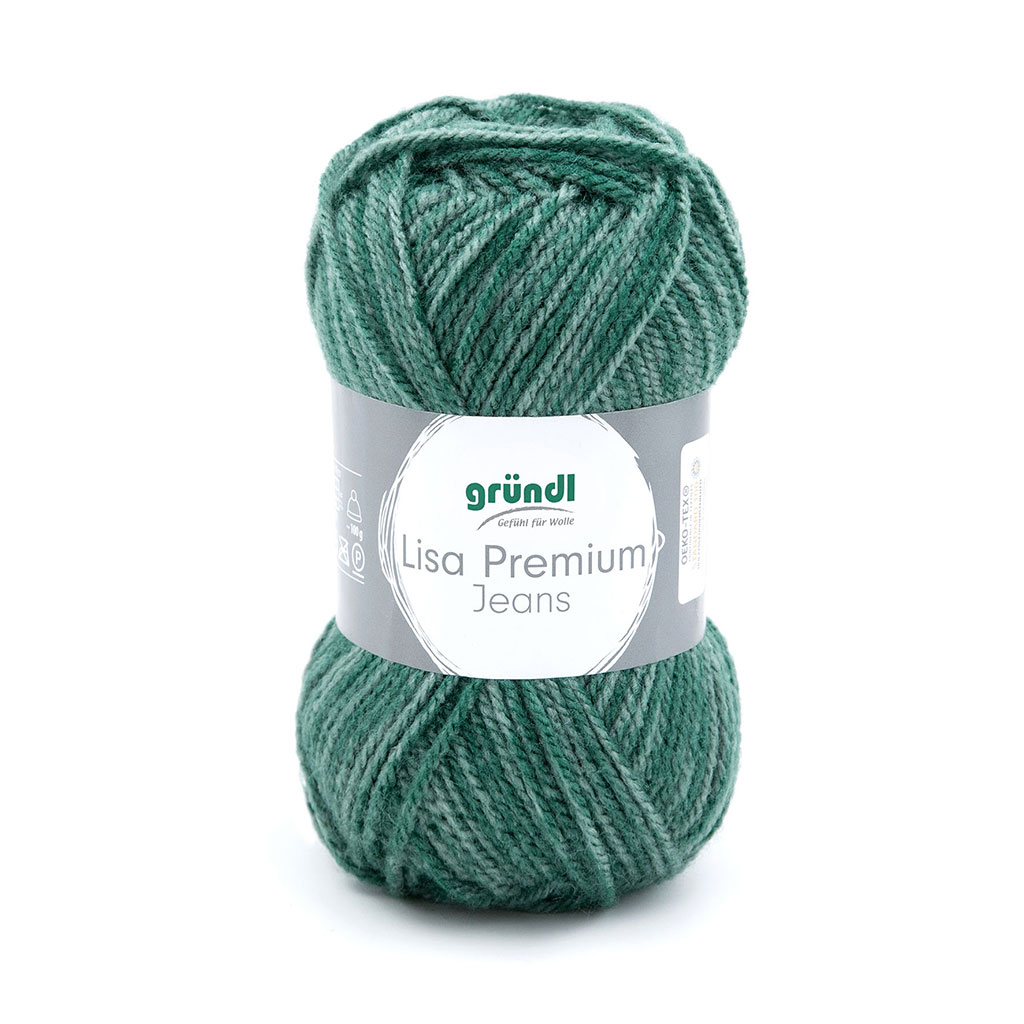 Pelote de laine LISA PREMIUM JEANS vert 50g