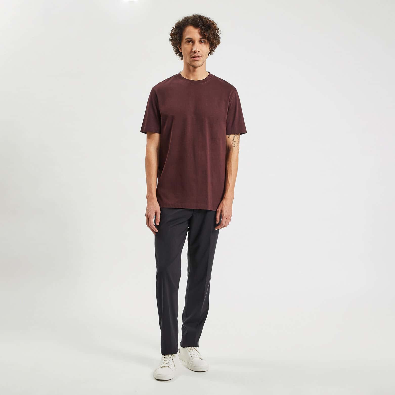 Pantalon de costume slim en laine Bleu