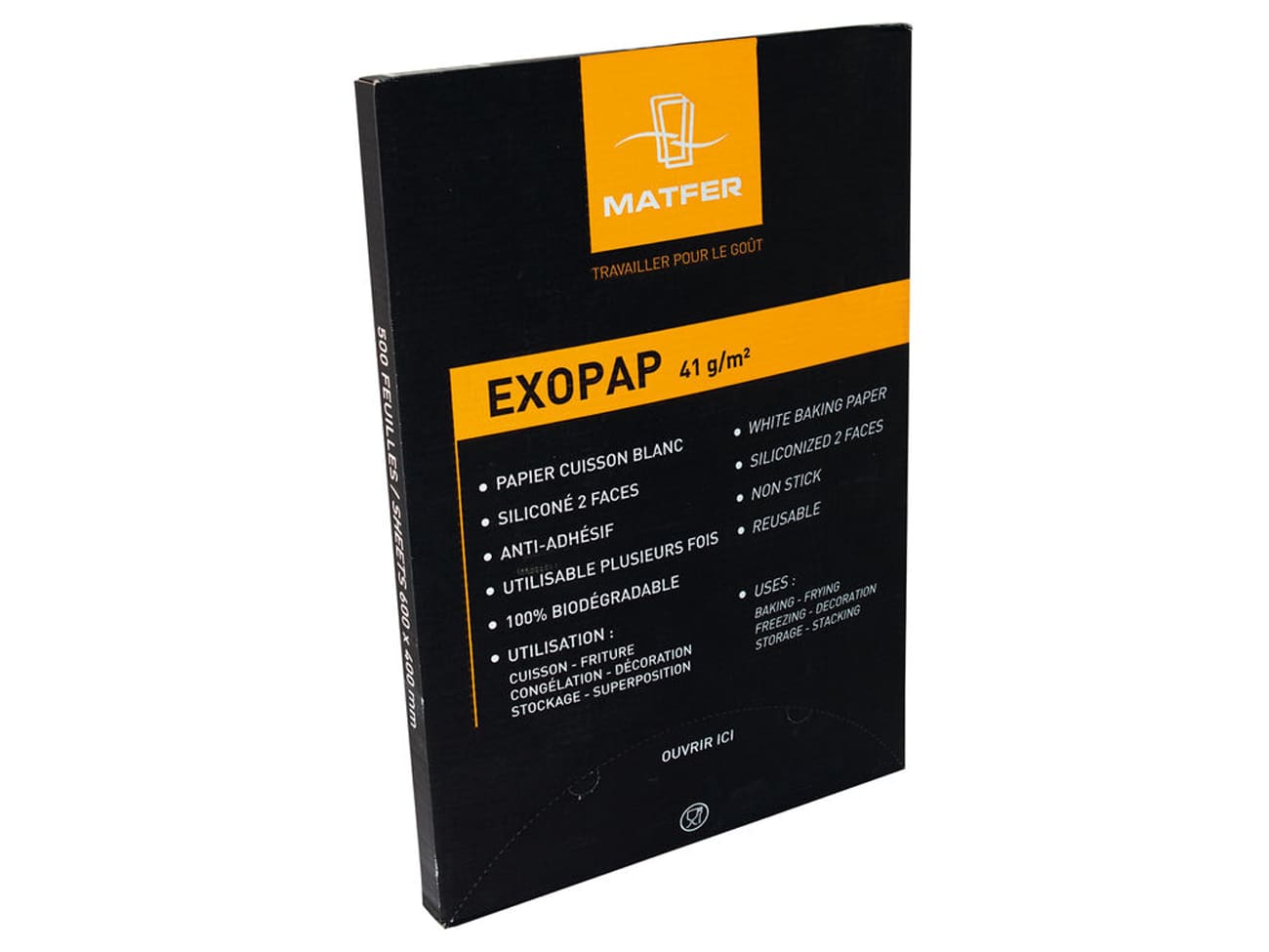 Papier de cuisson Exopap (x 500) - silicone 2 faces - 60 x 40 cm - Matfer