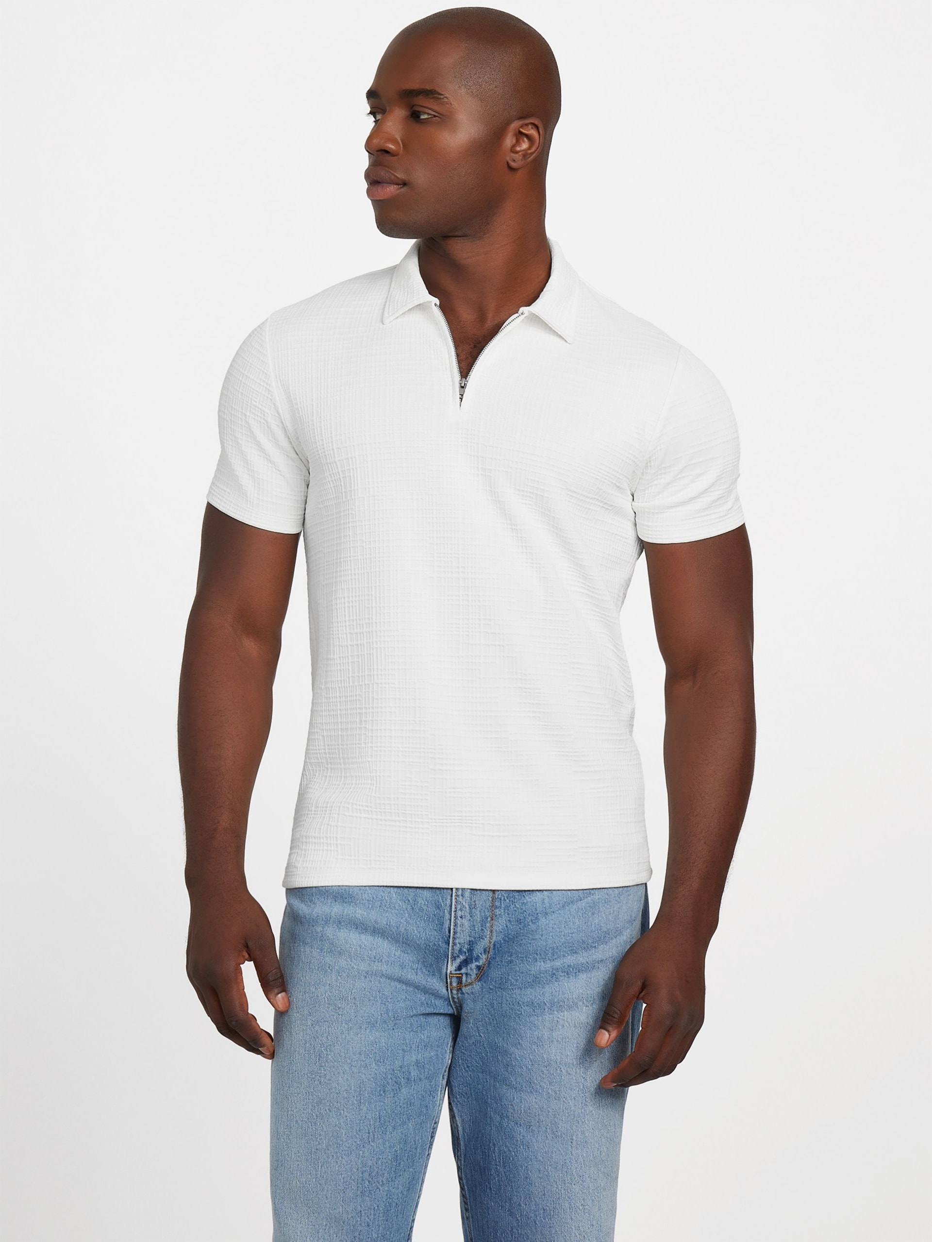 Polo Eco Percy com Textura e Zíper
