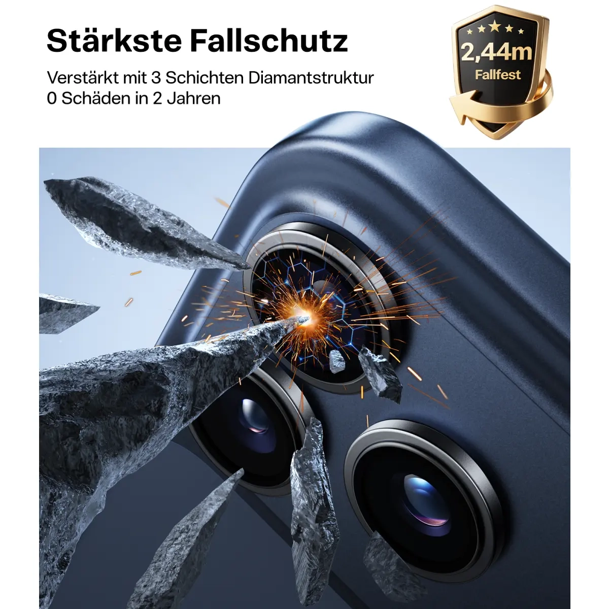 Lensguard iPhone 17 Pro Max Kameraschutz Objektiv Ring Protector Abdeckung - Schwarz