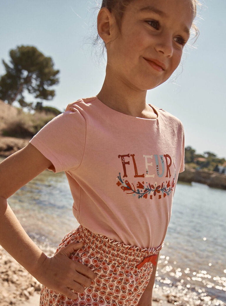 T-shirt blush à manches courtes